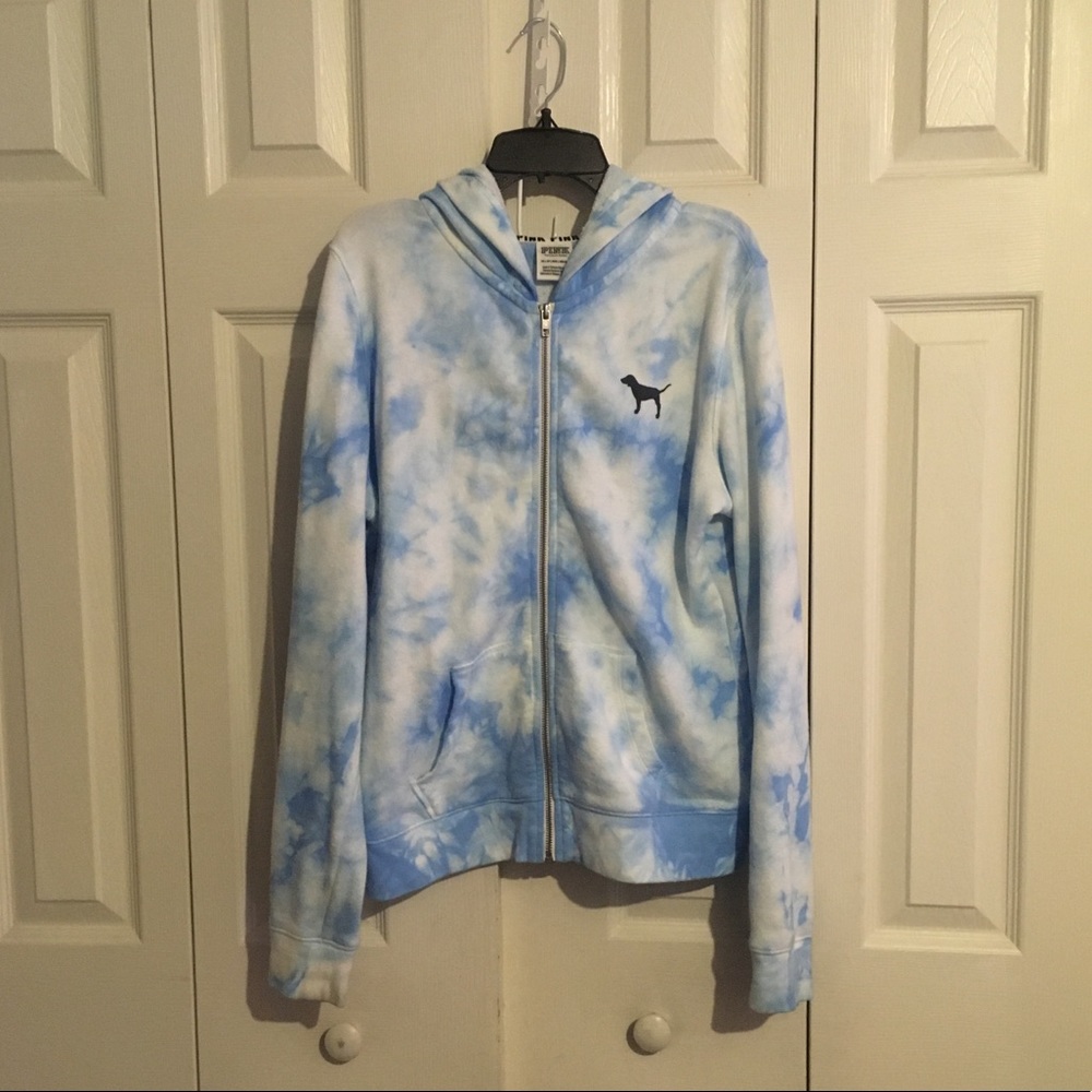 PINK VS TIE DYE HOODIE💙☁️